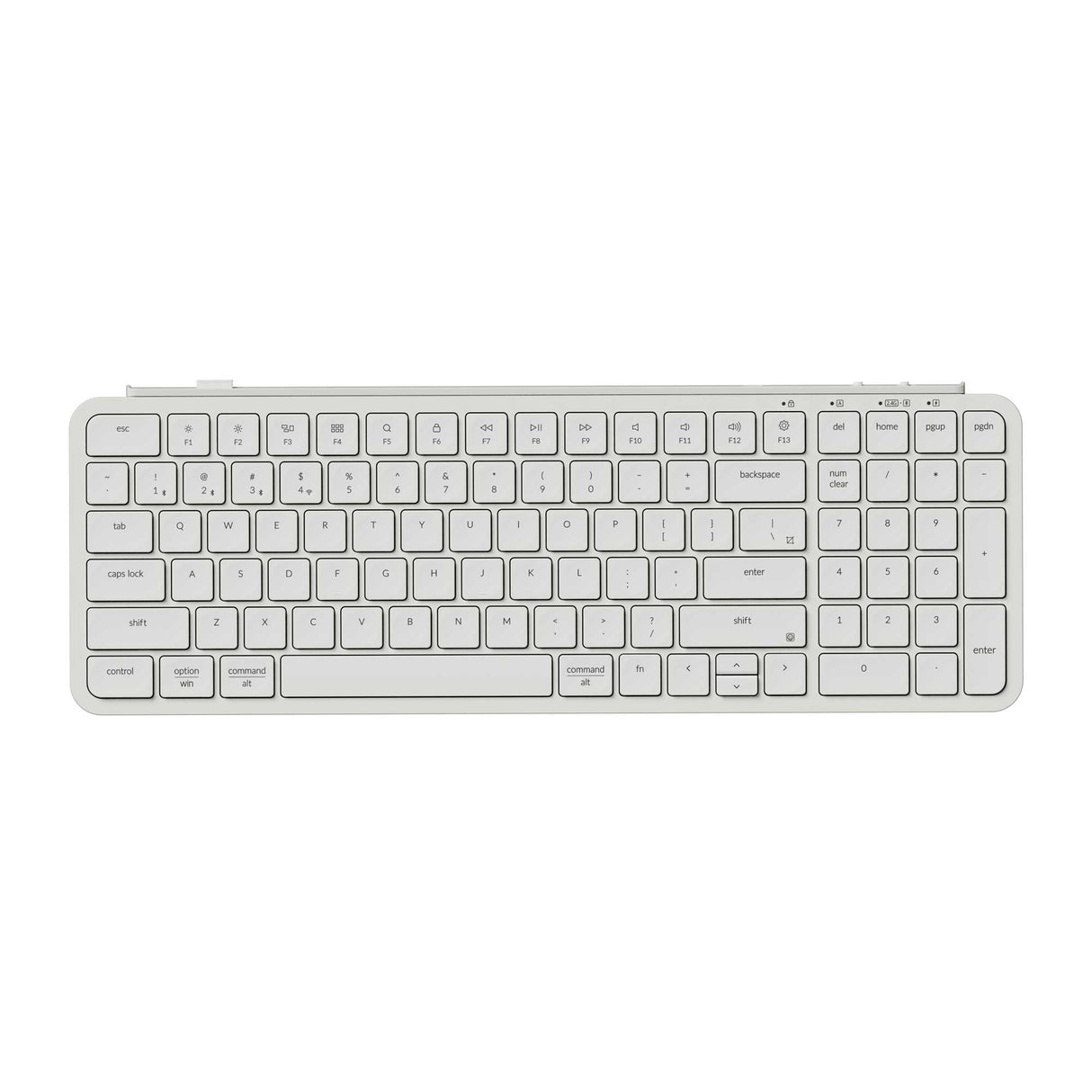 Keychron B2 Pro Ultra Slim Wireless Keyboard 96 Percent Layout for Mac Windows and Android Ivory White