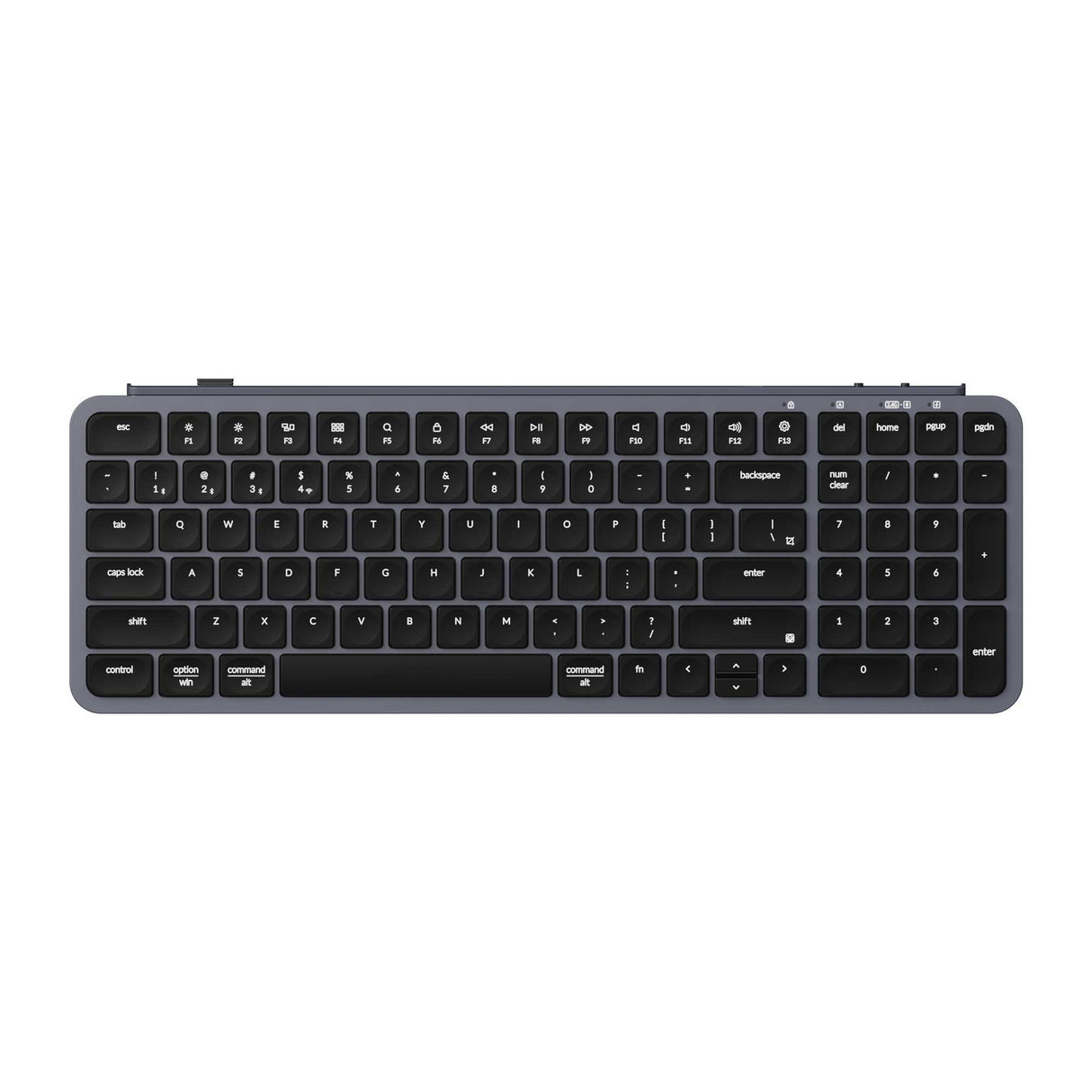 Keychron B2 Pro Ultra Slim Wireless Keyboard 96 Percent Layout for Mac Windows and Android Spae Gray