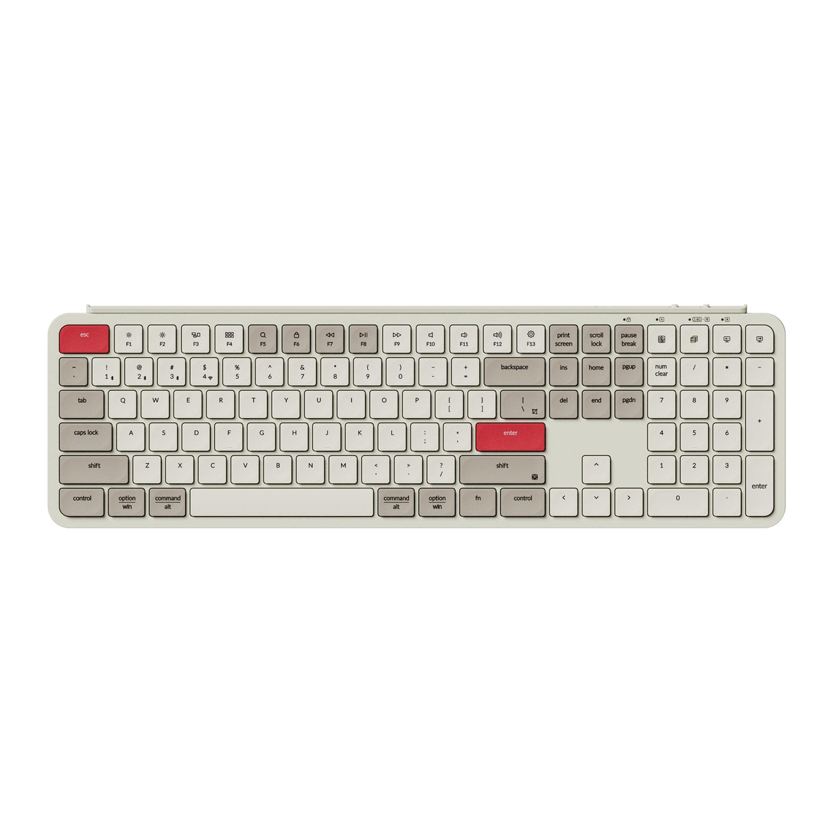 Keychron B6 Pro Ultra Slim Wireless Keyboard full size Layout for Mac Windows Linux Retro Red