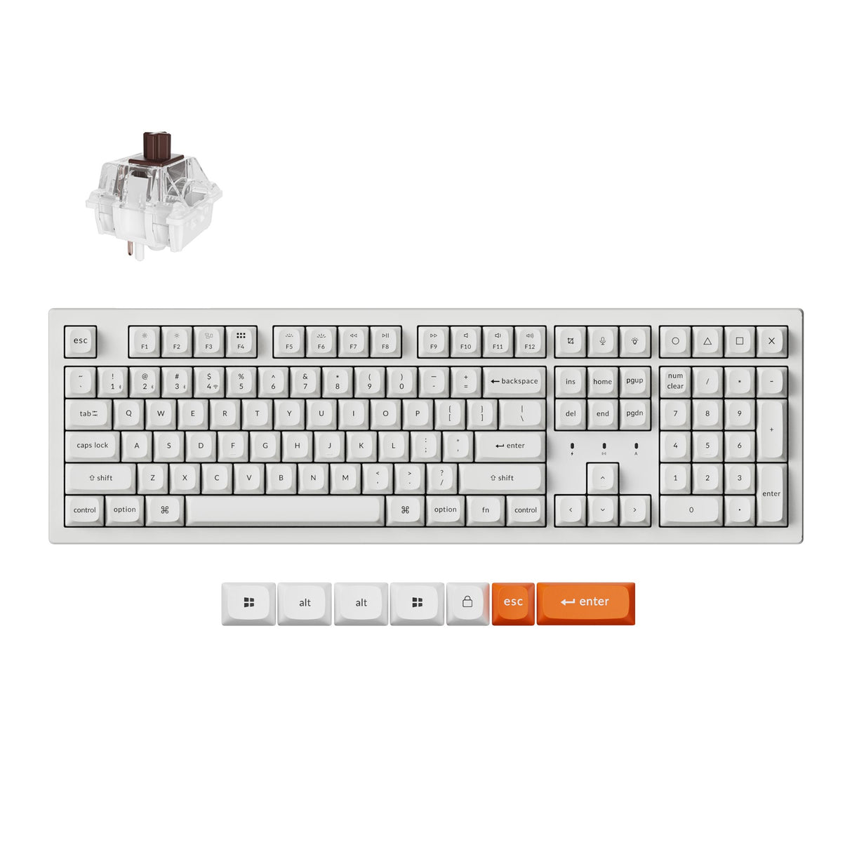 Keychron K10 Max QMK Wireless Custom Mechanical Keyboard RGB Backlight 100% Layout Fully Assembled for Mac Windows Linux Hot Swappable Keychron Super Brown