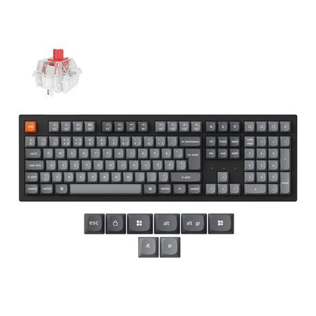 Keychron K10 Max QMK Wireless Custom Mechanical Keyboard RGB Backlight 100percent Layout Fully Assembled Hot Swappable Keychron Super Red ISO Nordic Layout