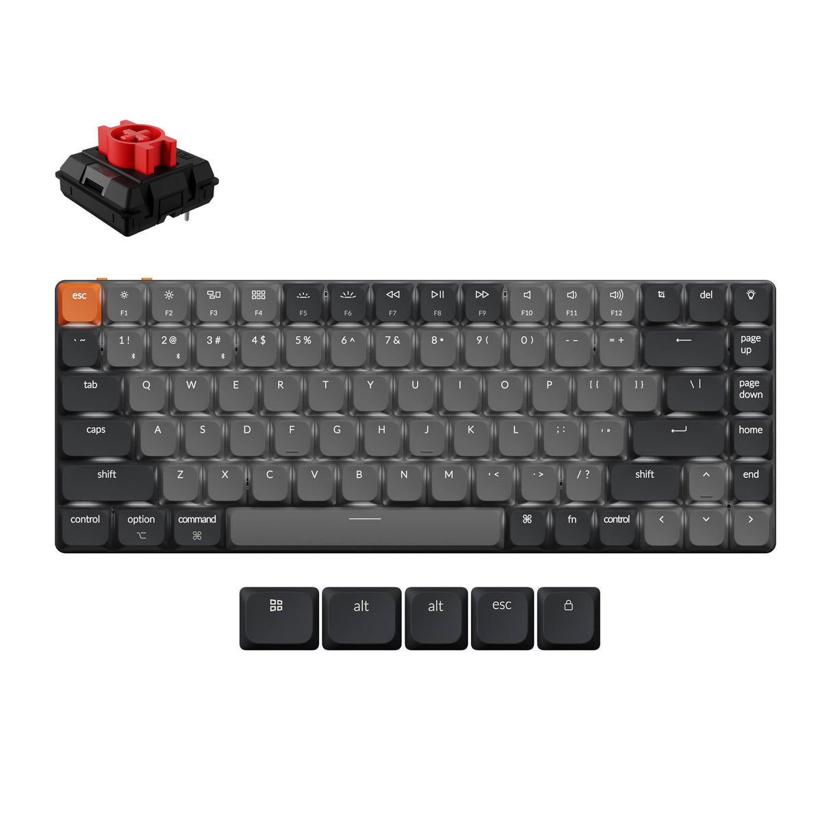 Keychron K3 Version 3 Ultra Slim Wireless Mechanical Keyboard Low Profile Red Switch WIth White Backlight