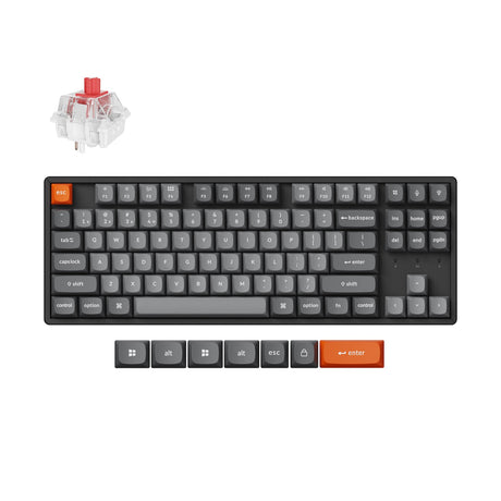 Keychron K8 Max QMK Wireless Custom Mechanical Keyboard Hot Swappable RGB Backlight Aluminum Frame TKL Layout Fully Assembled for Mac Windows Linux Keychron Super Red
