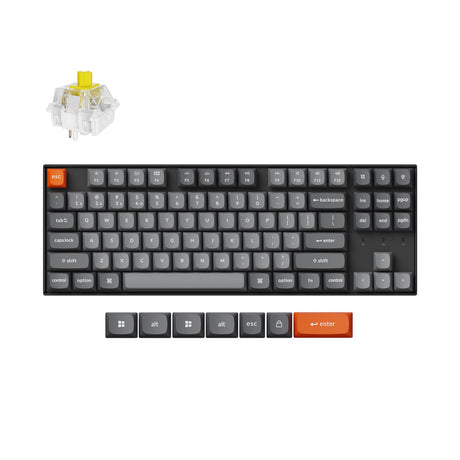 Keychron K8 Max QMK Wireless Custom Mechanical Keyboard RGB Backlight TKL Layout Fully Assembled for Mac Windows Linux Hot Swappable Keychron Super Banana