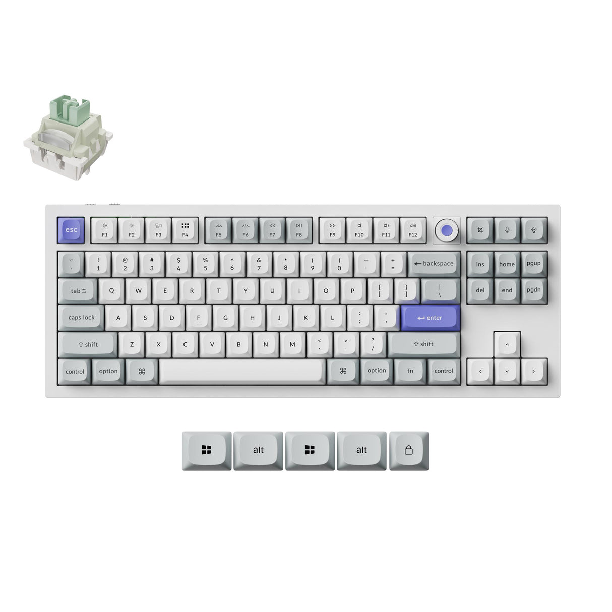 Keychron Q3 HE 8K Swappable RGB Backlight Magnetic Switch Keyboard Knob Version - White