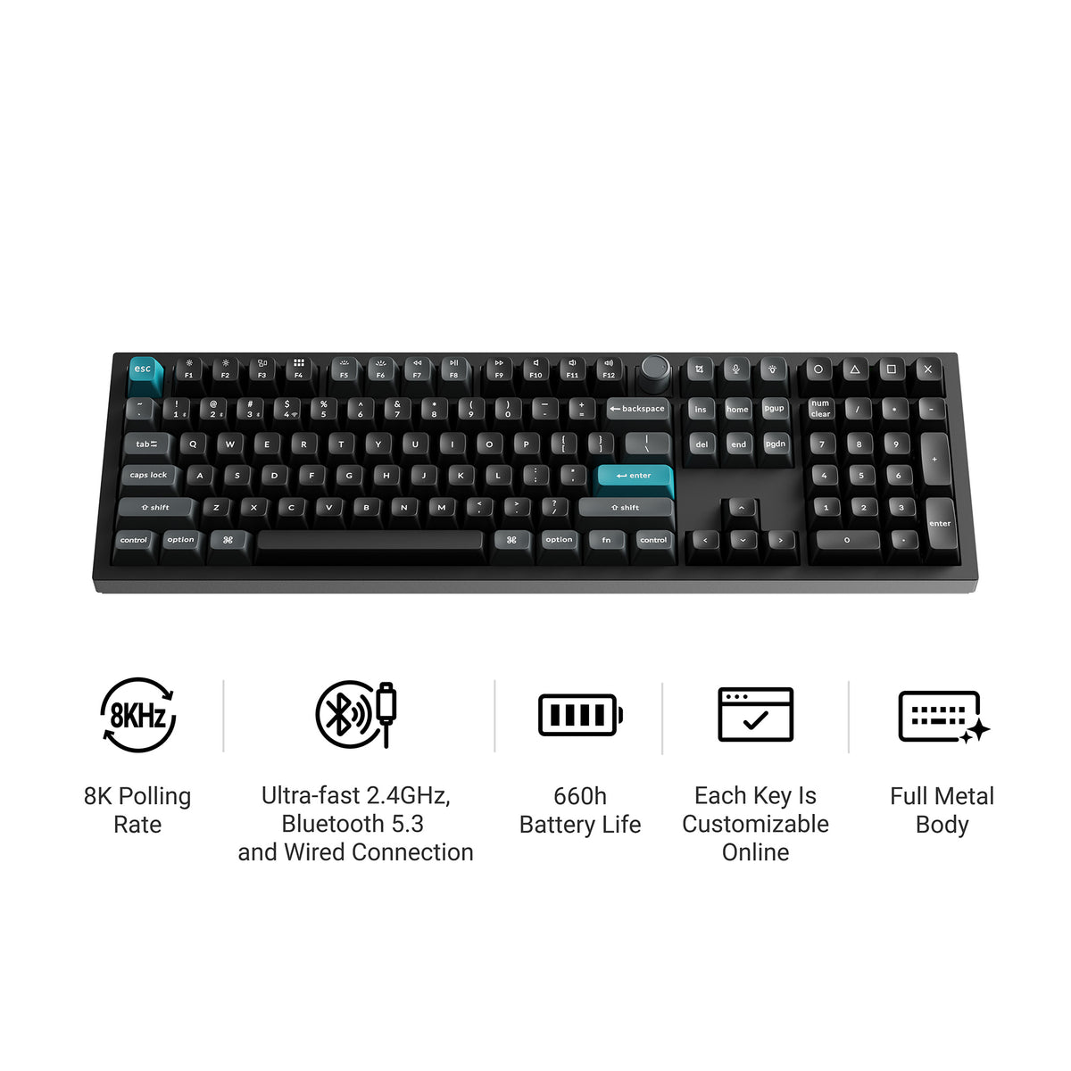 Keychron's Q6 Ultra 8K Ships Full-Size Wireless at 8 kHz Polling and 660-Hour Battery, for $240