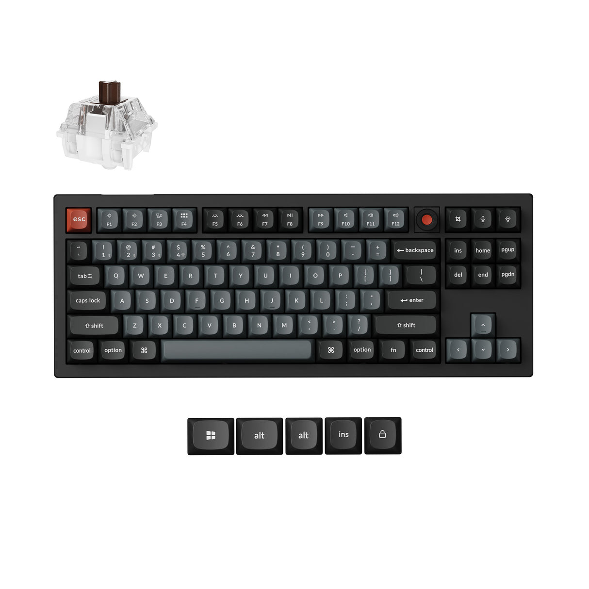 Keychron V3 8K Wired Hot-swappable RGB Backlight Brown Switch - Black