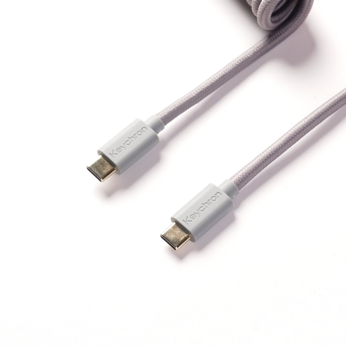 Keychron custom coiled aviator USB Type-C cable 8K version gray color