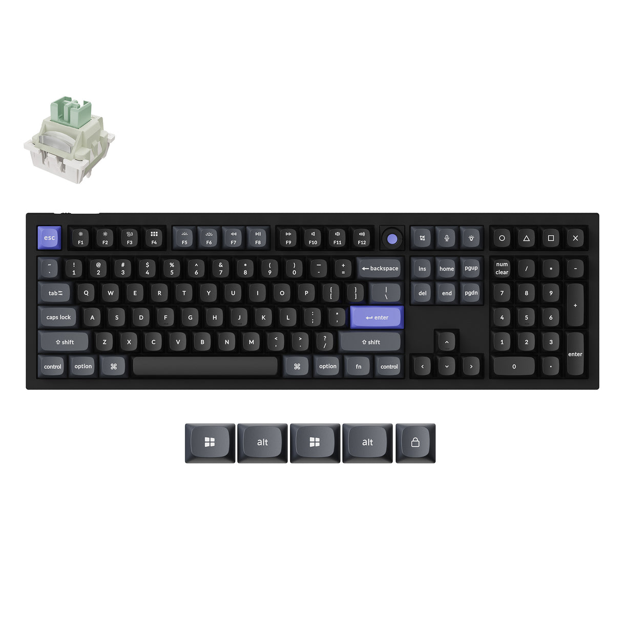 Keychron Q6 HE 8K Magnetic Switch Keyboard Fully Assembled Knob Black Keychron Ultra-fastLime Magnetic Switch