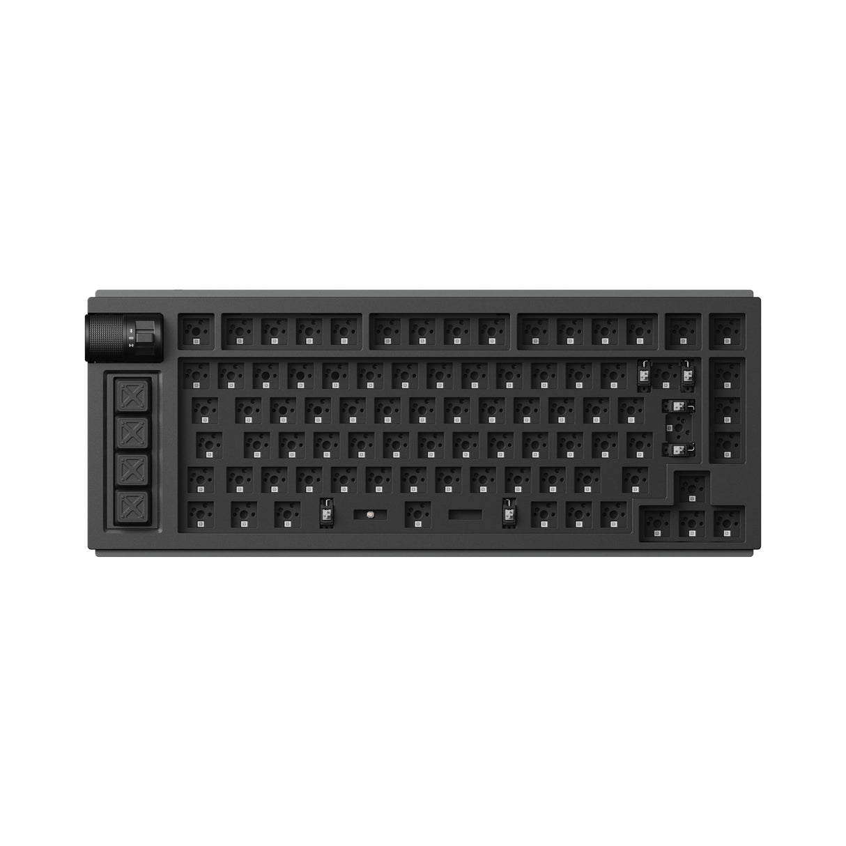 Lemokey L1 QMK VIA Wireless Custom Gaming Keyboard 75% Layout Aluminum Carbon Black Barebone ISO for Windows Mac Linux