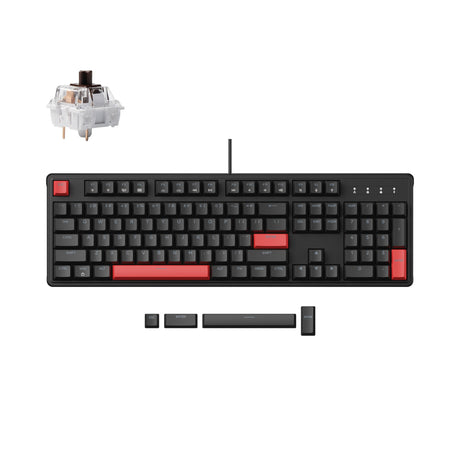 Lemokey X3 QMK/VIA Wired Mechanical Keyboard 100 Percent Layout Keychron Mechanical Brown Switch