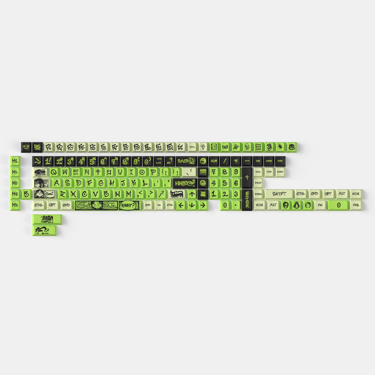 NINEGO Green - Cherry Profile Dye-Sub PBT Full Keycap Set