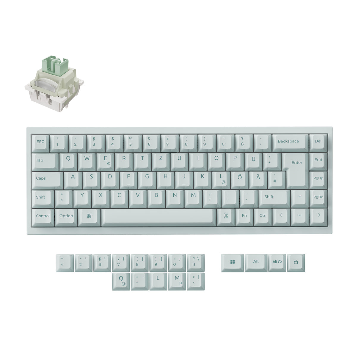 Q16-HE-8K-Magnetic-Switch-Keyboard-Light-Green-DE