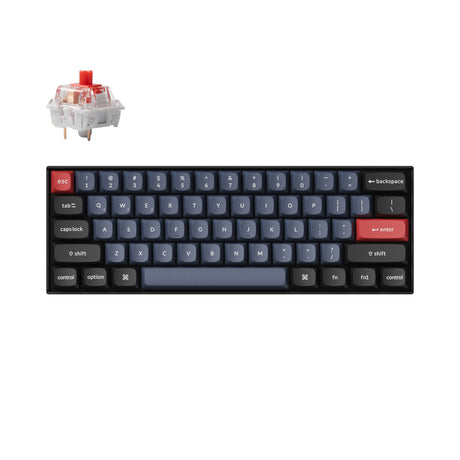 Keychron K12 Pro QMK VIA Wireless Custom Mechanical Keyboard for Mac Windows Linux with MX Switch with Keychron K pro switch Red