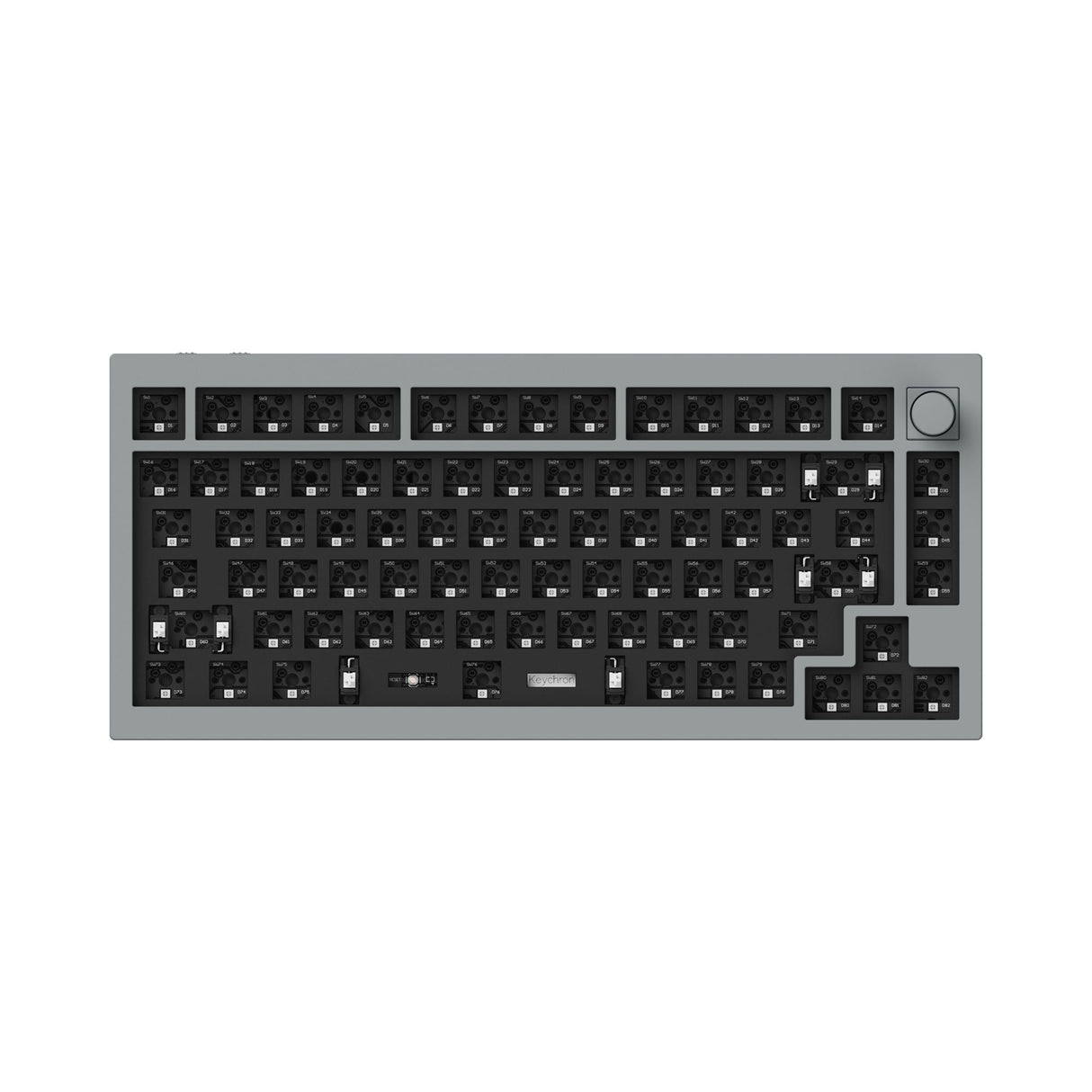 Keychron Q1 Pro QMK/VIA wireless custom mechanical keyboard knob 75% layout full aluminum grey frame for Mac Windows Linux barebone