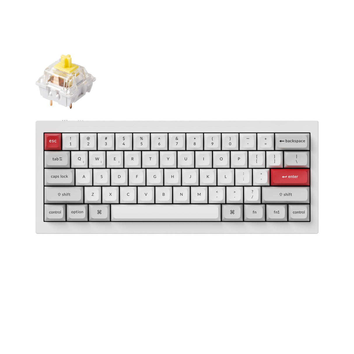 Keychron Q4 Pro QMK/VIA wireless custom mechanical keyboard 60 percent layout full aluminum white frame for Mac WIndows Linux with RGB backlight and hot-swappable K Pro switch banana