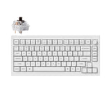 Keychron V1 QMK VIA custom mechanical keyboard 75% layout shell white for Mac Window Linux fully assembled knob Keychron K Pro brown