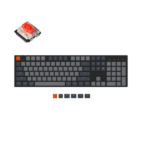 keychron k5 wired wireless low profile mechanical keyboard white backlight gateron mechanical switch red mac and windows