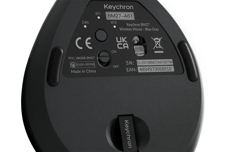 Pés de PTFE na base do Keychron BM27