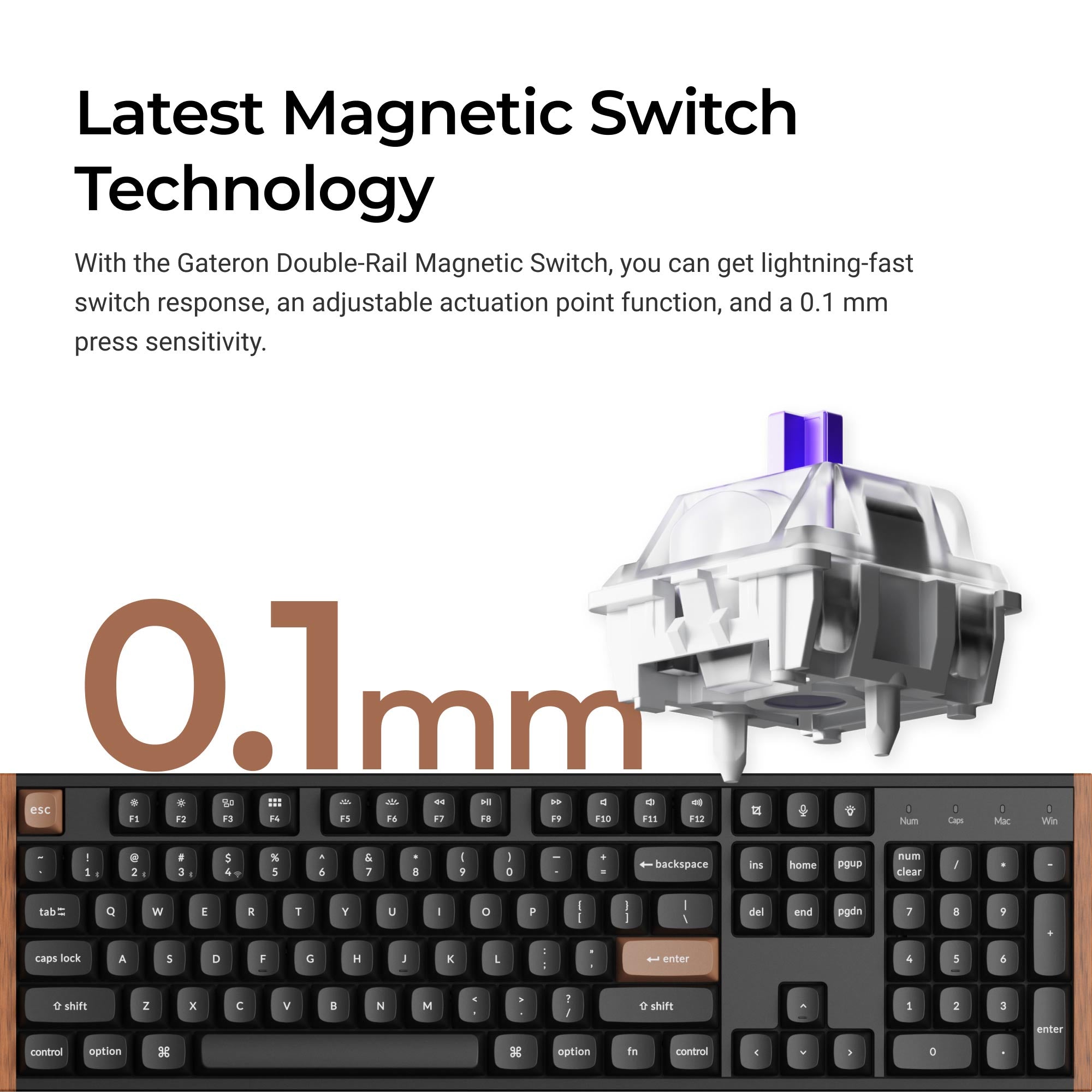Keychron K10 HE Wireless Magnetic Switch Custom Keyboard keyboard image