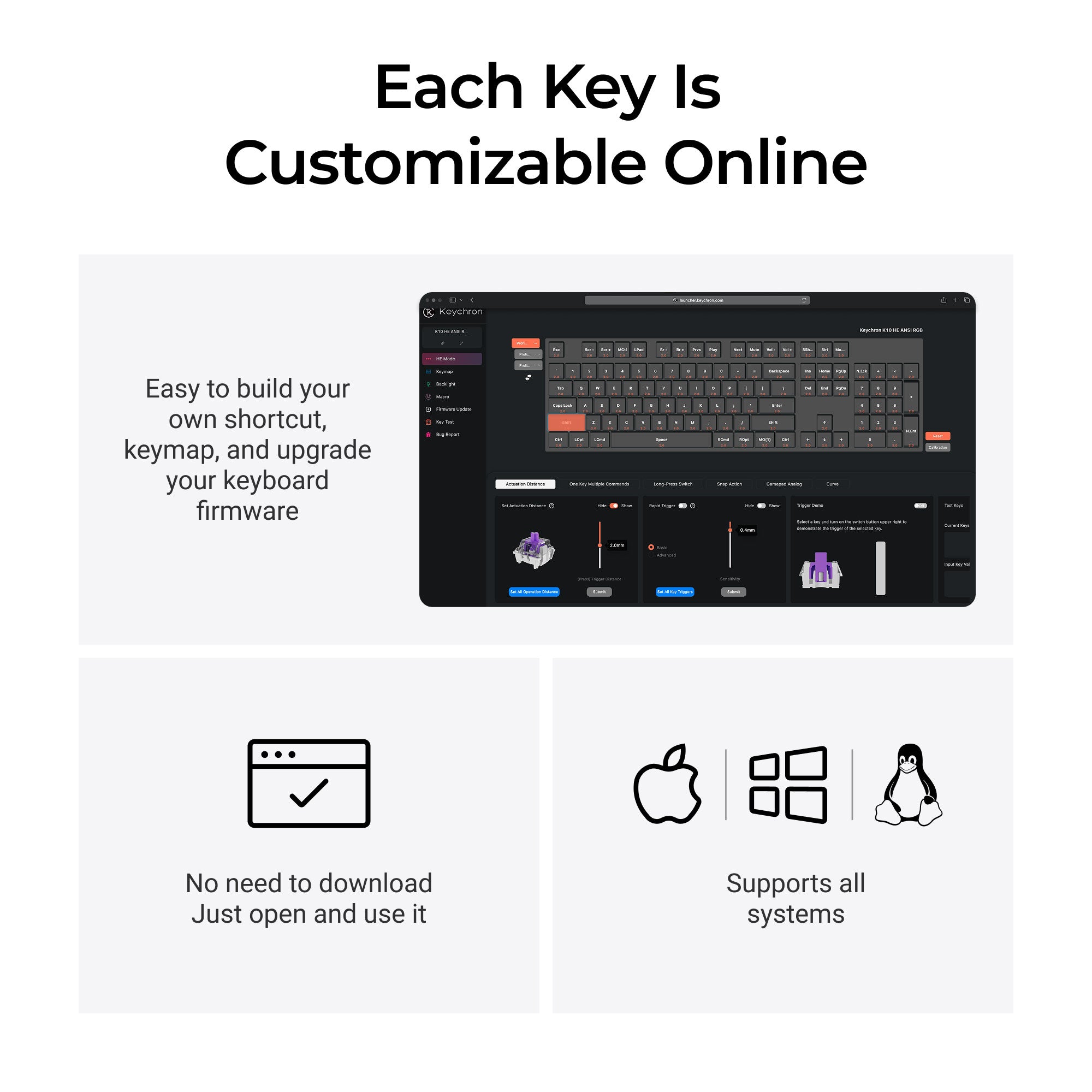 Keychron K10 HE Wireless Magnetic Switch Custom Keyboard keyboard image