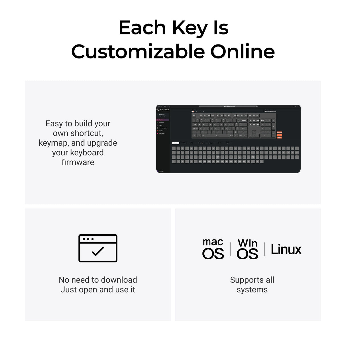 Keychron K10 QMK Wireless Mechanical Keyboard (Version 2) Launcher Customization