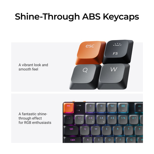 Keychron K1 QMK Version 6 ABS Shine-through Keycaps