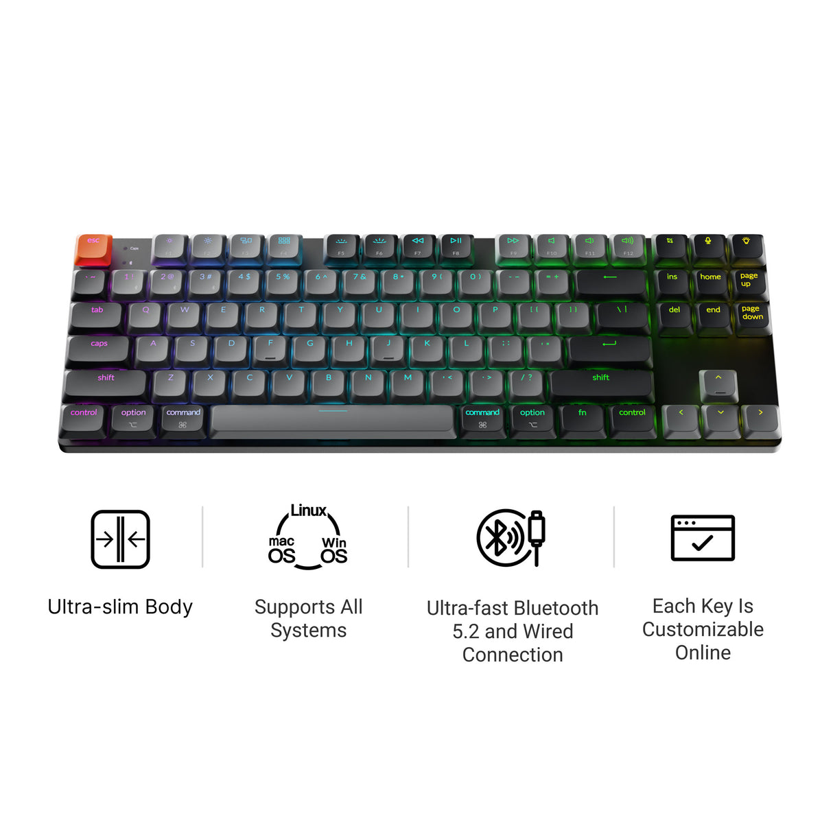 Keychron K1 QMK Version 6 Iconic Features