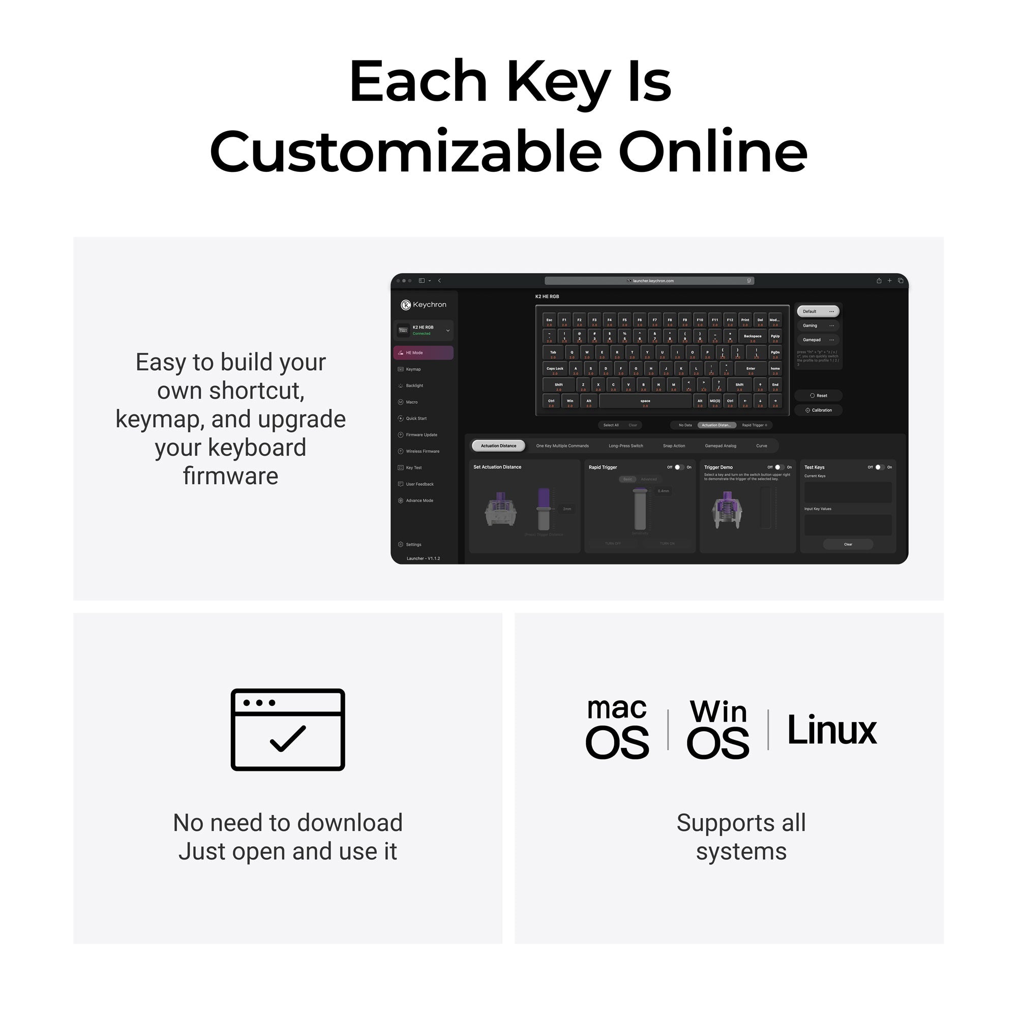 Keychron K2 HE Wireless Magnetic Switch Custom Keyboard - All-Wood Special Edition keyboard image