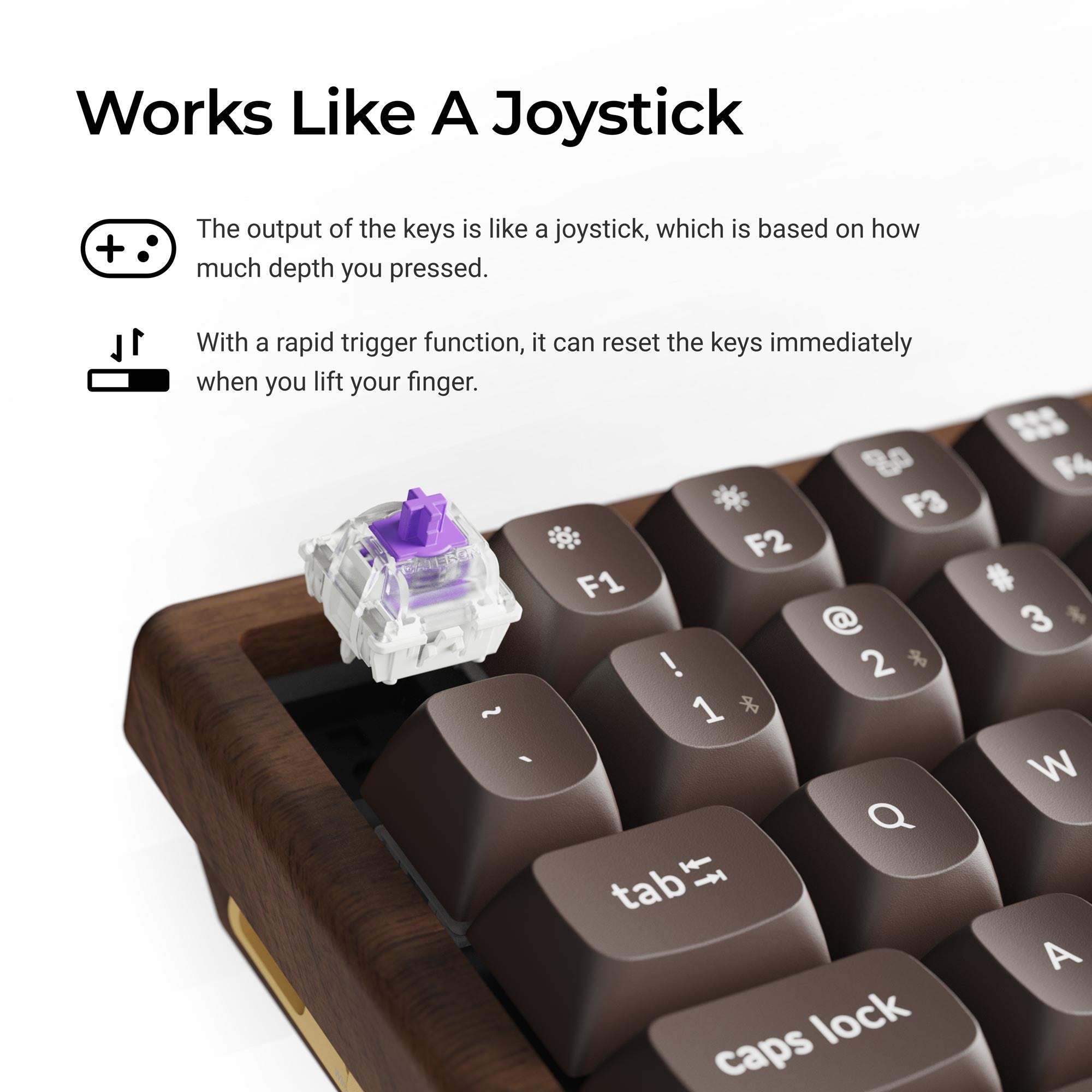 Keychron K2 HE Wireless Magnetic Switch Custom Keyboard - All-Wood Special Edition keyboard image