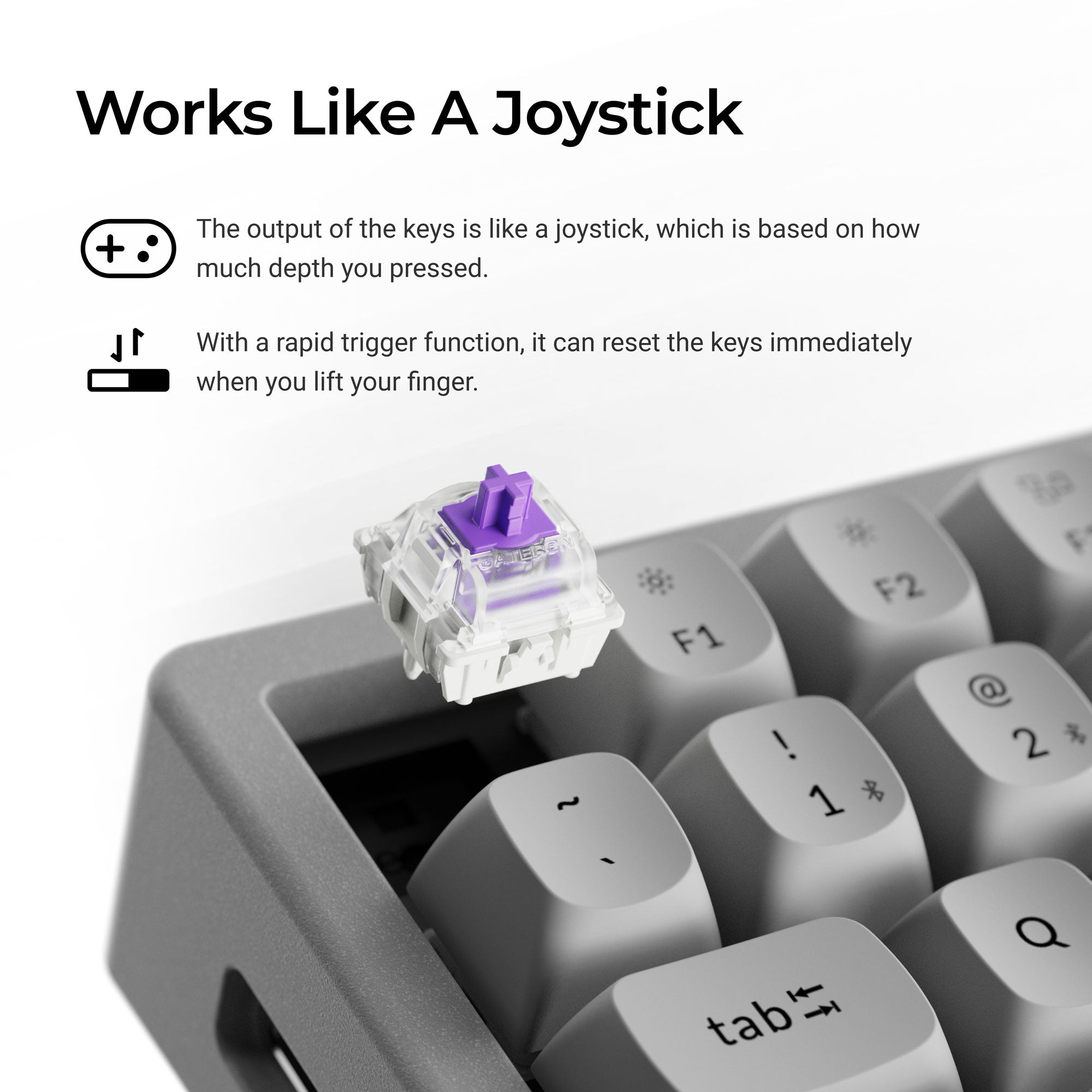 Keychron K2 HE Wireless Magnetic Switch Custom Keyboard - Concrete Edition keyboard image