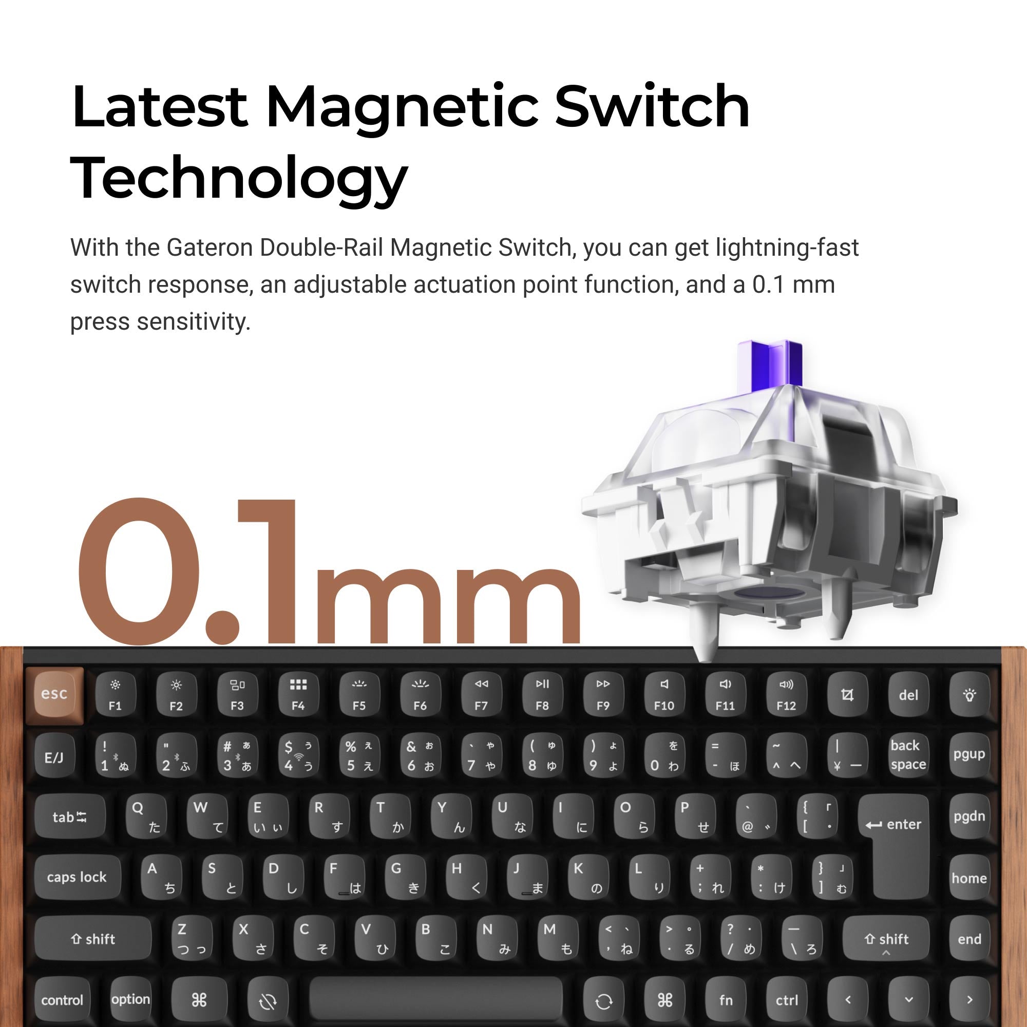 Keychron K2 HE Wireless Magnetic Switch Custom Keyboard (Japan JIS Layout) keyboard image