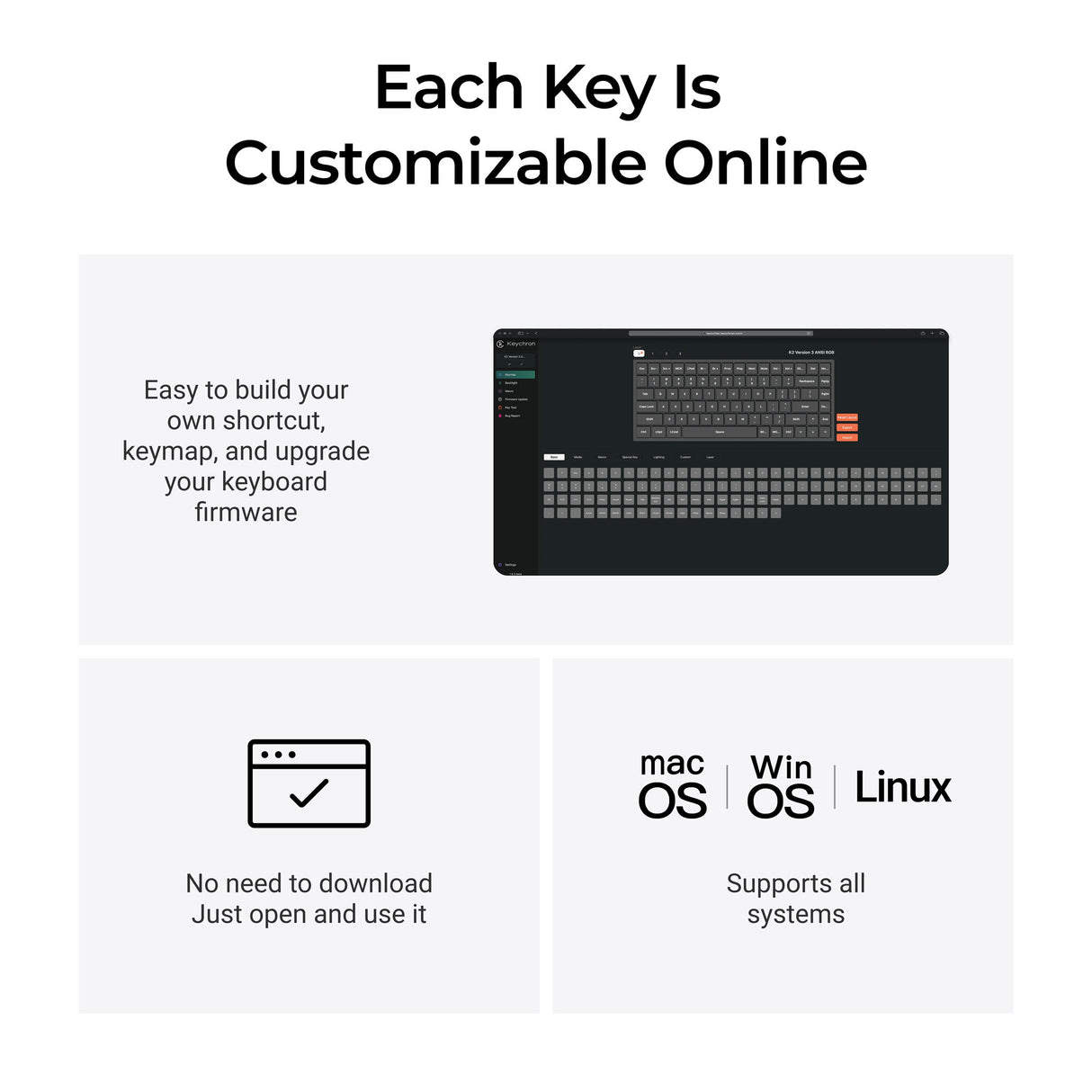 Keychron K2 QMK Wireless Mechanical Keyboard (Version 3) Launcher Customization