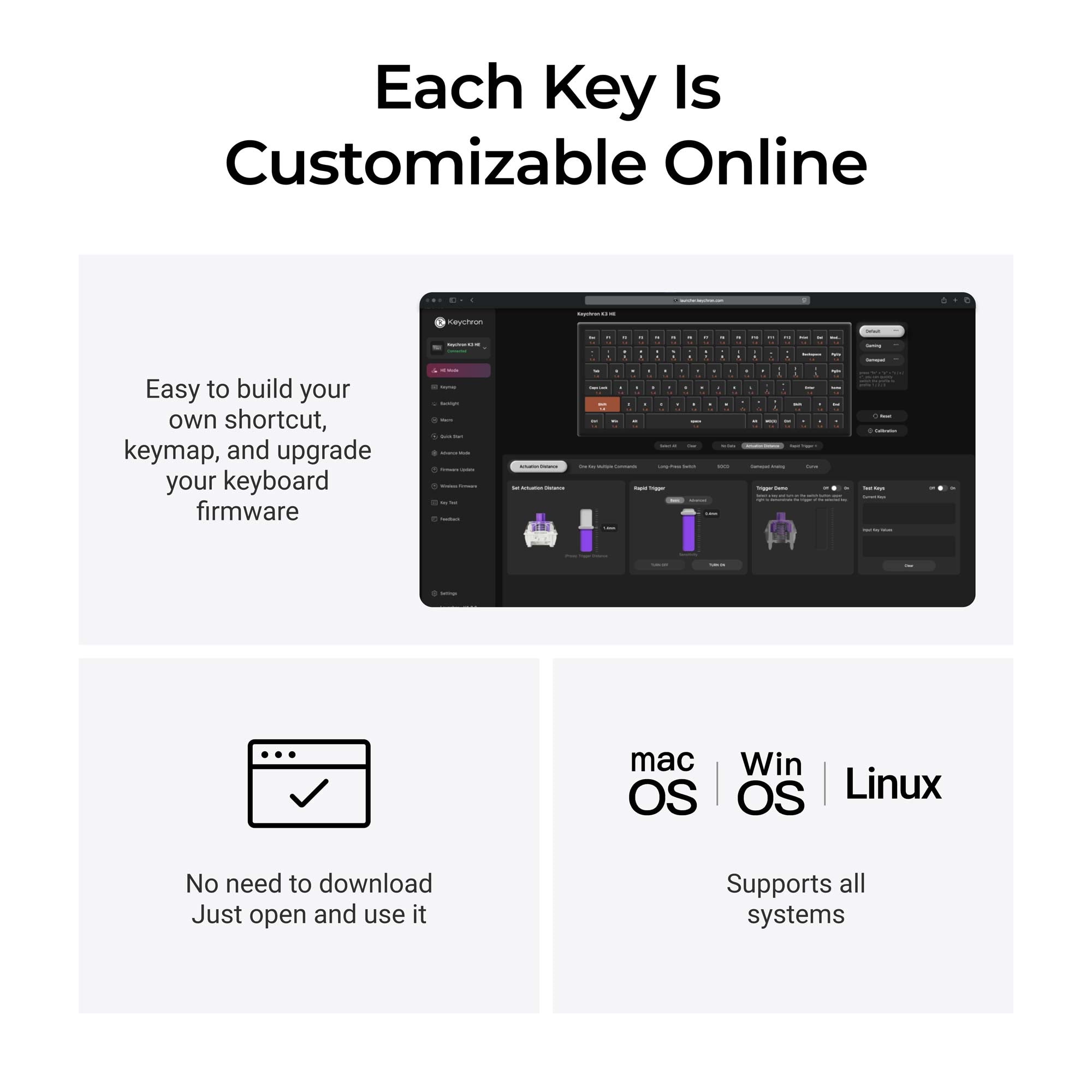 Keychron K3 HE Wireless Magnetic Switch Keyboard (Japan JIS Layout) keyboard image