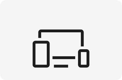 Ícones de computador, celular e tablet conectados