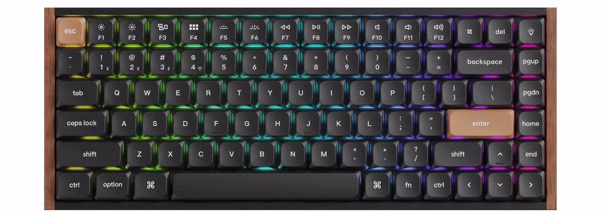 Keychron K3 HE com efeitos RGB dinâmicos