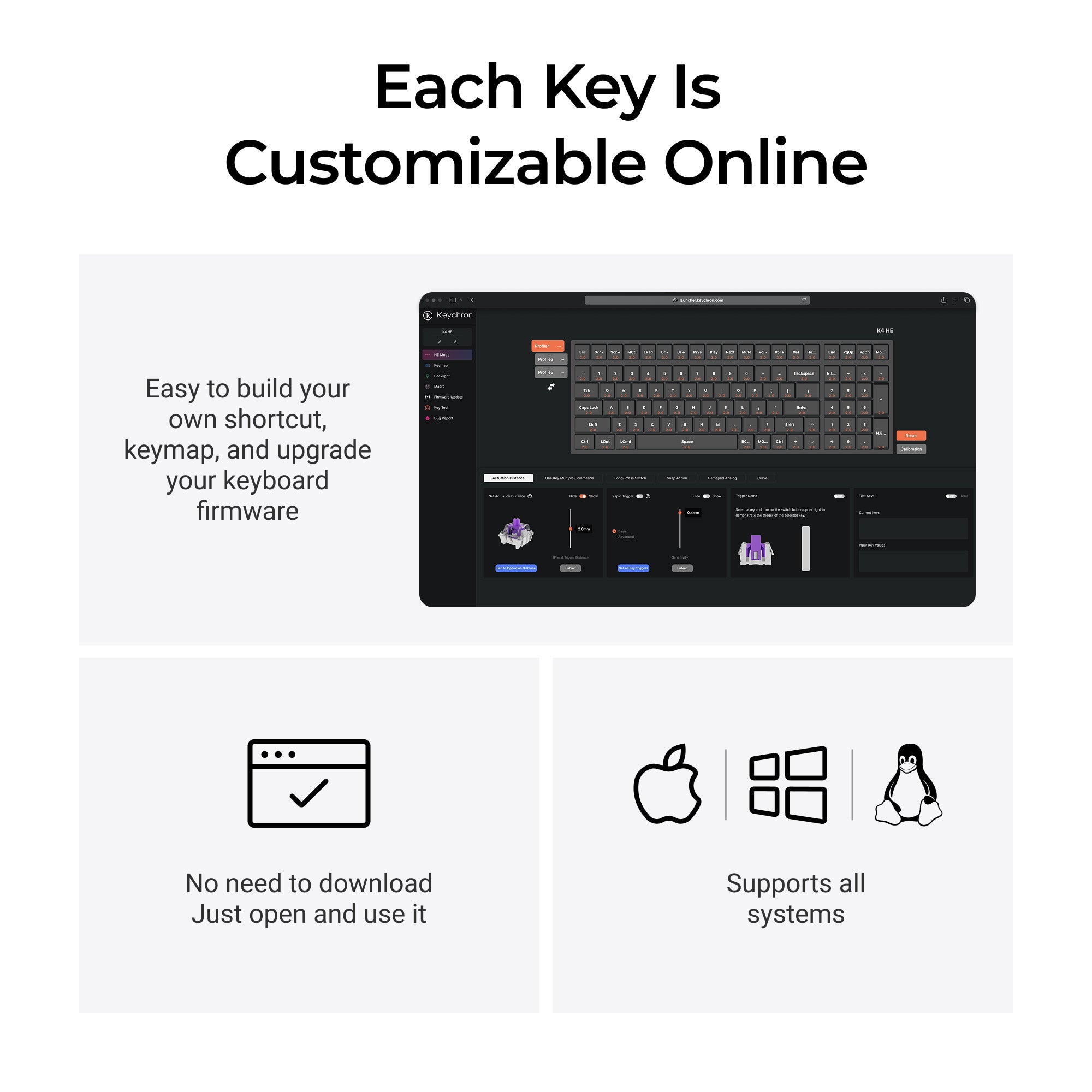 Keychron K4 HE Wireless Magnetic Switch Custom Keyboard keyboard image