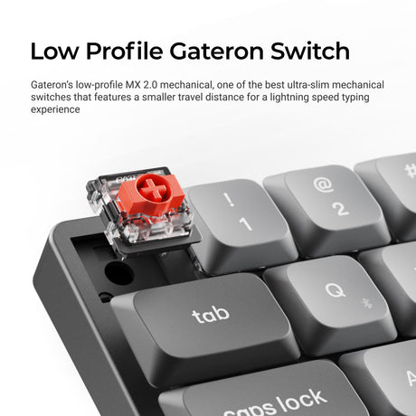 Keychron K7 Max QMK/VIA Wireless Custom Mechanical Keyboard Low Profile Gateron Switch