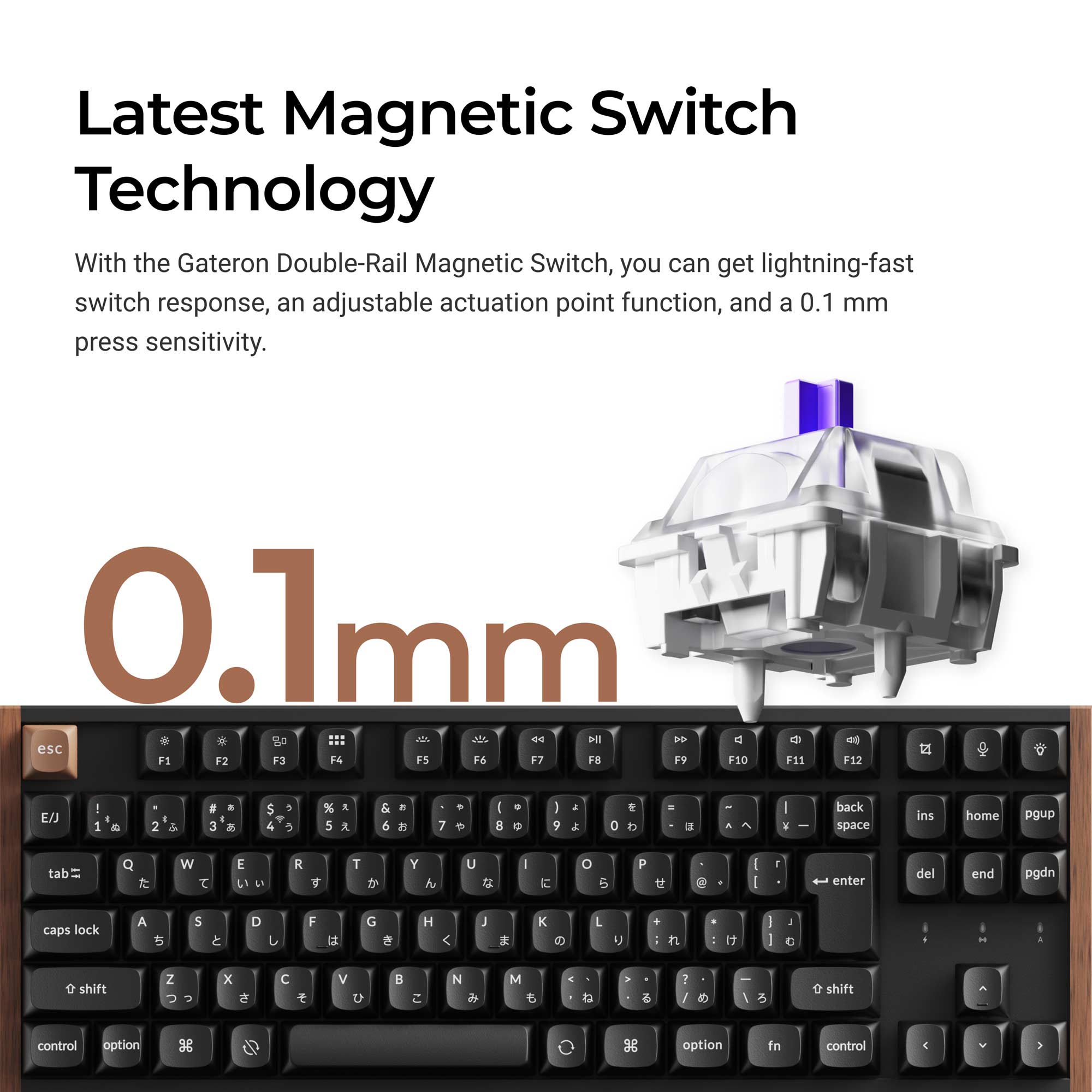 Keychron K8 HE Wireless Magnetic Switch Custom Keyboard (Japan JIS Layout) keyboard image