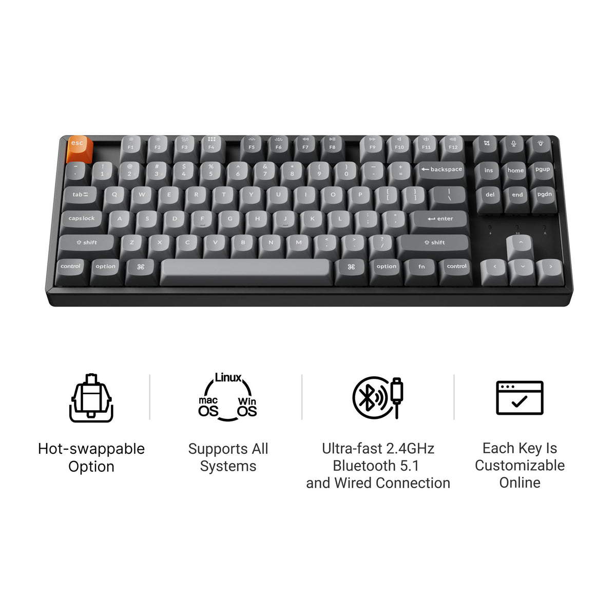 Клавиатура игровая Keychron K8 Max K8M-J1-RU черный
