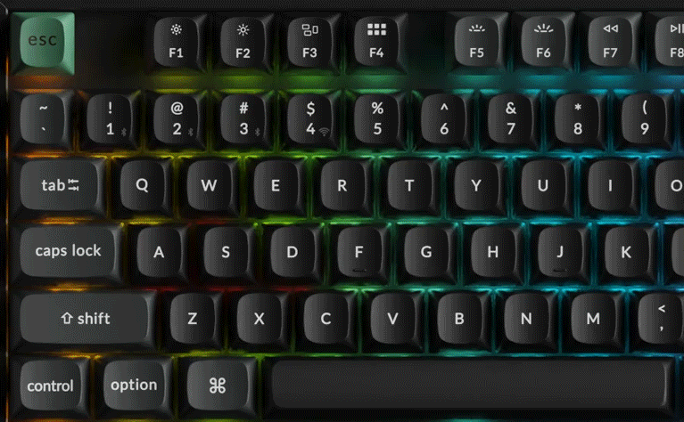 Demonstração do efeito Per-key RGB