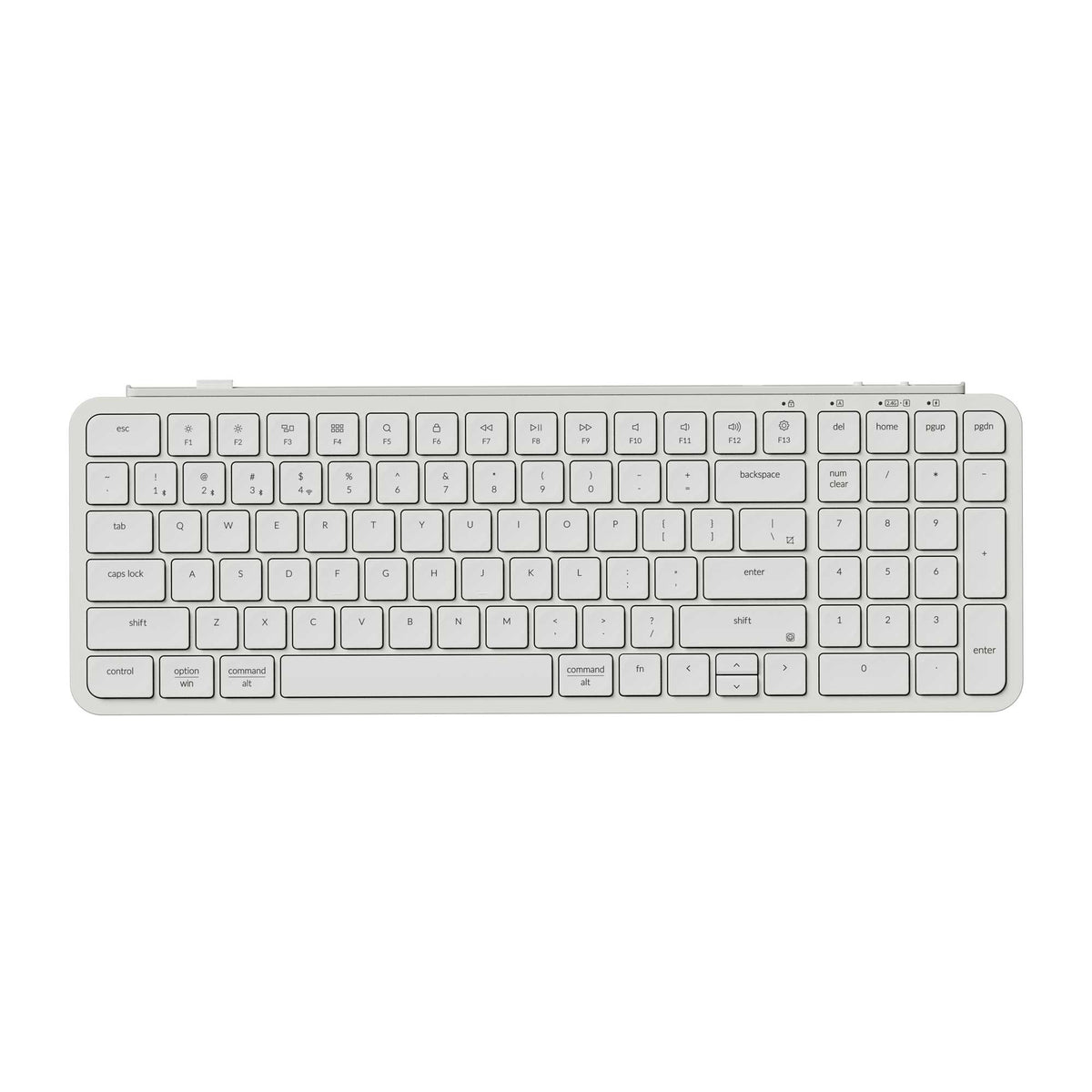 Keychron B2 Pro Ultra Slim Wireless Keyboard 96 Percent Layout for Mac Windows and Android Ivory White