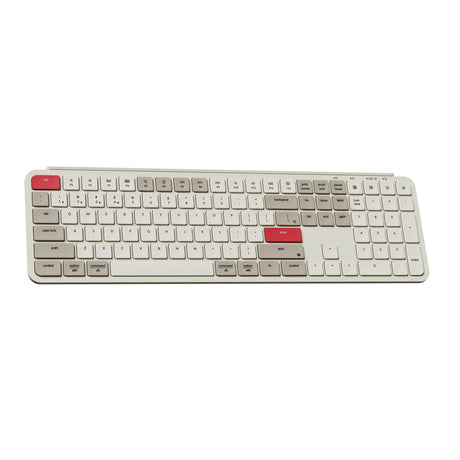 Keychron B6 Pro Ultra Slim Wireless Keyboard full size Layout for Mac Windows Linux Retro Red