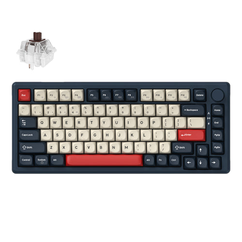 Keychron J2 QMK Wireless Custom Mechanical Keyboard RGB Backlight Dark Blue Keychron Super Brown