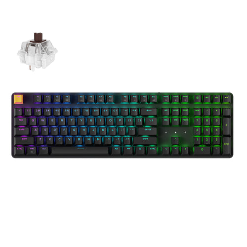 Keychron J5 QMK Wireless Custom Mechanical Keyboard RGB Backlight Black Keychron Super Brown