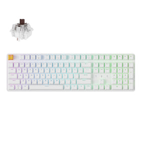 Keychron J5 QMK Wireless Custom Mechanical Keyboard RGB Backlight White Keychron Super Brown
