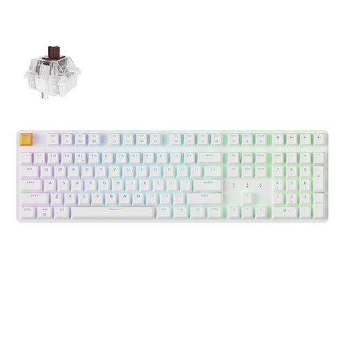 Keychron J5 QMK Wireless Custom Mechanical Keyboard RGB Backlight White Keychron Super Brown