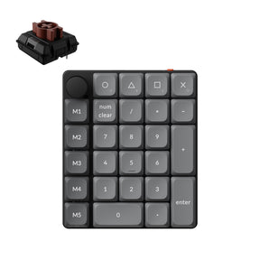 Keychron K0 Max QMK custom number pad fully assembled knob black frame for Mac Windows Linus RGB backlight with hot-swappable Keychron Milk POM switch brown