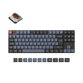 Keychron K1 Pro QMK VIA low profile custom mechanical keyboard TKL layout PBT Keycaps hot-swappable Gateron low profile switch brown ISO UK layout