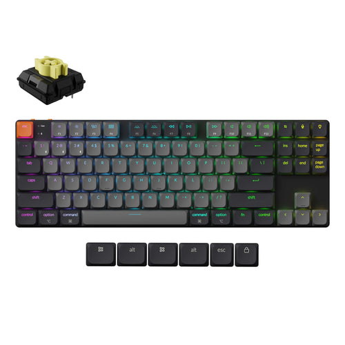Keychron K1 Version 6 Ultra Slim Wireless Mechanical Keyboard Low Profile Banana Switch With RGB Backlight